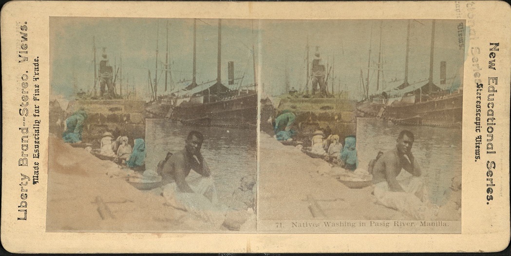 Natives Washing in Pasig River, Manilla [Manila].